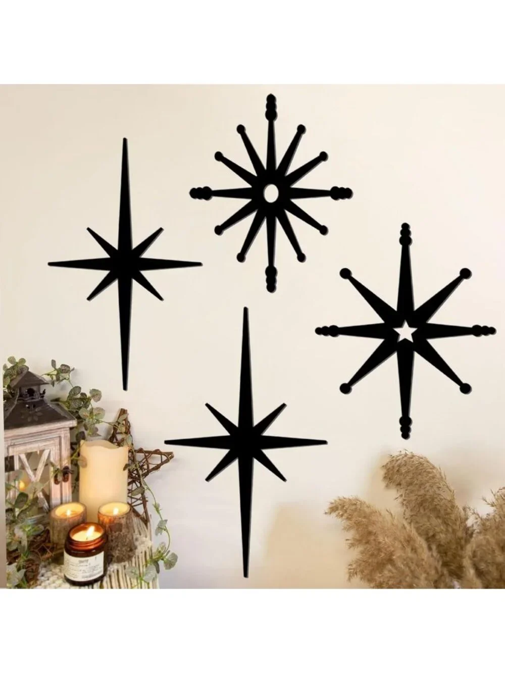 Mid Century Modern Starburst Wall Decor | Retro Metal Art Hanging Sculptures
